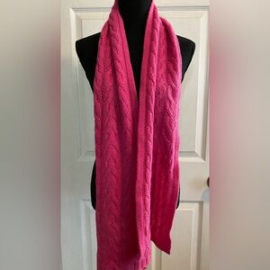 Pink Cable Knit 100% Cashmere Scarf